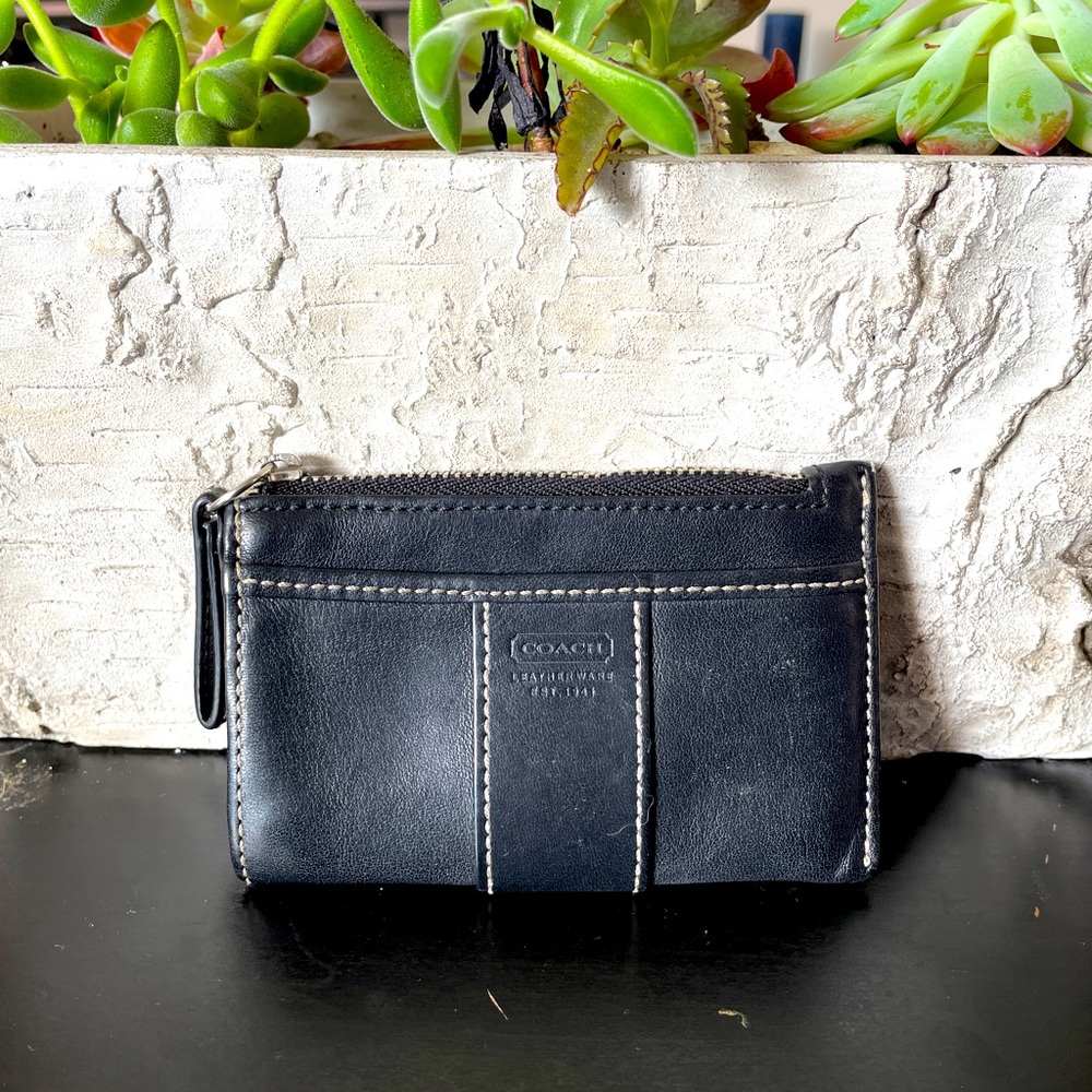 COACH Leather Coin/Card Wallet/Purse